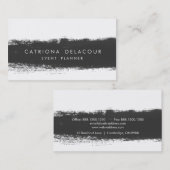 Zwart Abstract Waterverf Splash-Visitekaartje Visitekaartje (Voorkant / Achterkant)