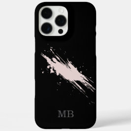 Zwart abstracte naam initialen monogram iPhone 16 pro max hoesje