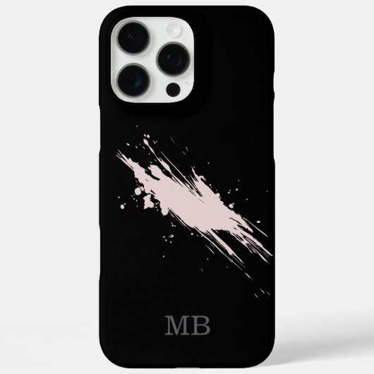 Zwart abstracte naam initialen monogram Case-Mate iPhone case (Achterkant)