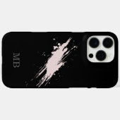 Zwart abstracte naam initialen monogram Case-Mate iPhone case (Achterkant (horizontaal))