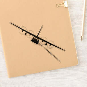 Zwart AC-130 Front Uitzicht Silhouet Sticker