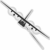 Zwart AC-130 Front Uitzicht Silhouet Sticker (Voorkant)