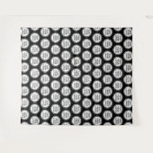 Zwart achterdoek met patroon van een aangepast bed wandkleed (Voorkant (horizontaal))