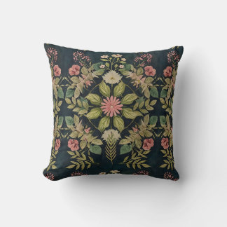 zwart achtergrond folk country art kussen