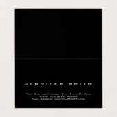 Zwart Achtergrond Plain Standaard Grootte Visitekaartje (Buitenkant ongevouwen)