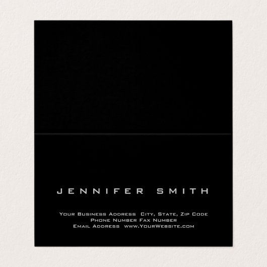 Zwart Achtergrond Plain Standaard Grootte Visitekaartje (Buitenkant ongevouwen)