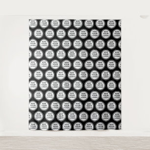 Zwart achtergrondmateriaal met patroon van bedrijf wandkleed