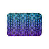 Zwart achthoekig patroon op Paarse tot blauwe ombr Badmat (Voorkant)
