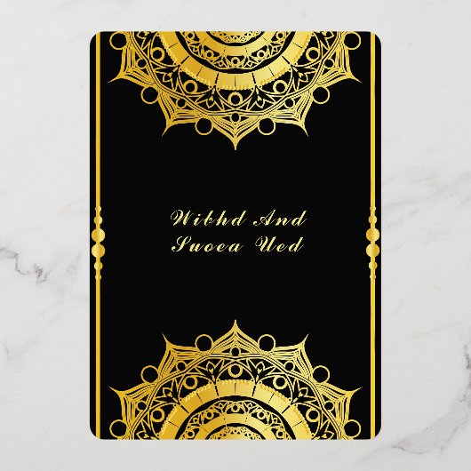 Zwart Acryl Bruiloft Luxe Save the Date Folie Uitnodiging (Achterkant)