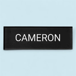 Zwart Acryl Naam Tag Professional Badge Magnetisch