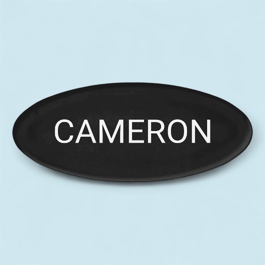 Zwart Acryl Ovaal Naam Tag Magnetic Professional