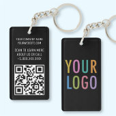 Zwart Acryl QR Code Sleutelhanger Custom Logo Bran