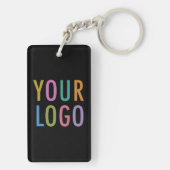 Zwart Acryl QR Code Sleutelhanger Custom Logo Bran (achterkant)