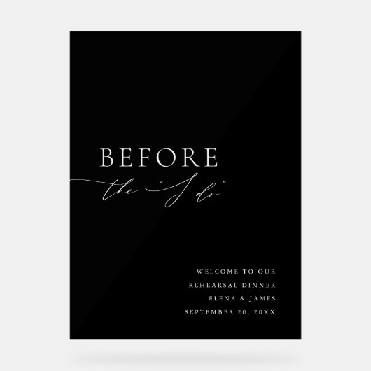 Zwart Acryl Repetitie Diner Welkom Teken Acryl Bord (Voorkant)