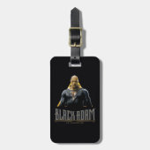 Zwart Adam-teken en naam grafisch Bagagelabel (Voorkant verticaal)