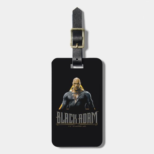 Zwart Adam-teken en naam grafisch Bagagelabel (Voorkant verticaal)