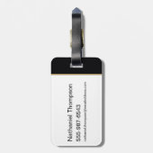 Zwart Adam-teken en naam grafisch Bagagelabel (Achterkant verticaal)