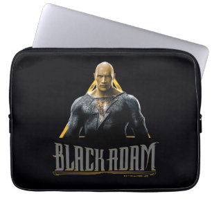 Zwart Adam-teken en naam grafisch Laptop Sleeve