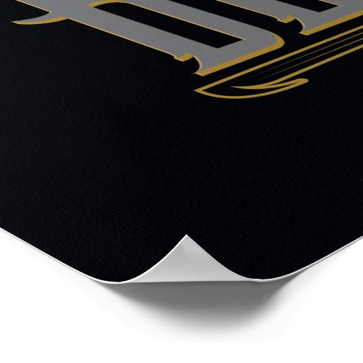 Zwart Adam-teken en naam grafisch Poster (Hoek)