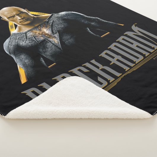 Zwart Adam-teken en naam grafisch Sherpa Deken (3/4)