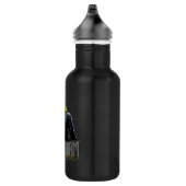 Zwart Adam-teken en naam grafisch Waterfles (Rechts)