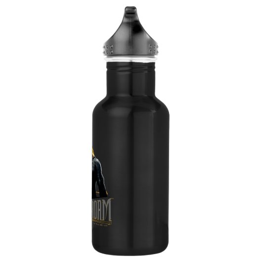 Zwart Adam-teken en naam grafisch Waterfles (Rechts)