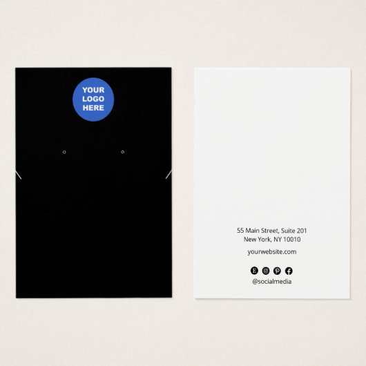 Zwart add Logo Ketting Verdien Display Card Visitekaartje (Voorkant /achterkant)