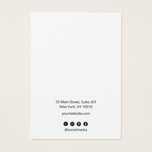 Zwart add Logo Ketting Verdien Display Card Visitekaartje (Achterkant)