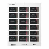 Zwart adreslabel etiket (Full Sheet)