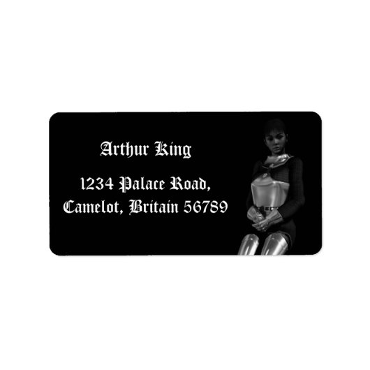 Zwart  adreslabel etiket (Voorkant)