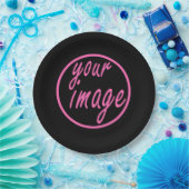 Zwart  Afbeelding Fotosjabloon Papieren Bordje (Feest)