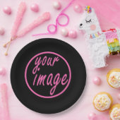 Zwart  Afbeelding Fotosjabloon Papieren Bordje (Feest)