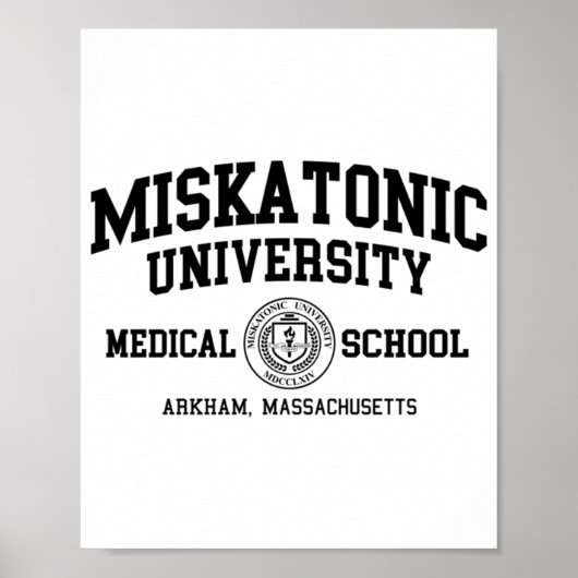 Zwart afdrukken van Miskatonic University Poster (Voorkant)