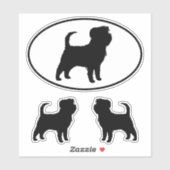 Zwart Affenpinscher Hondensilhouet Vinyl Stickers (Vel)