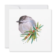 Zwart afgedekte Chickadee Watercolor