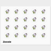 Zwart afgedekte Chickadee Watercolor Ronde Sticker (Vel)