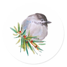 Zwart afgedekte Chickadee Watercolor