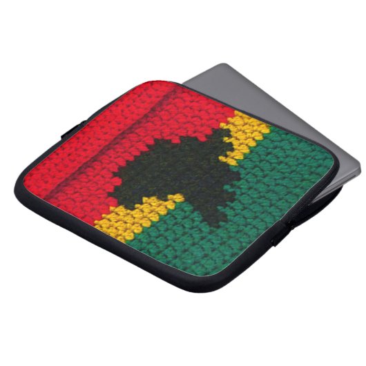 Zwart Afrika Artisan gehaakte print elektronica ta Laptop Sleeve (Voorkant top)