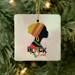 Zwart-Afrikaans Amerikaans meisje Keramisch Ornament