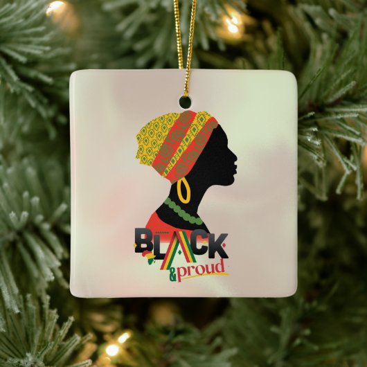 Zwart-Afrikaans Amerikaans meisje Keramisch Ornament (Boom)