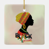 Zwart-Afrikaans Amerikaans meisje Keramisch Ornament (Achterkant)