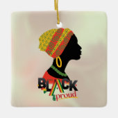 Zwart-Afrikaans Amerikaans meisje Keramisch Ornament (Voorkant)