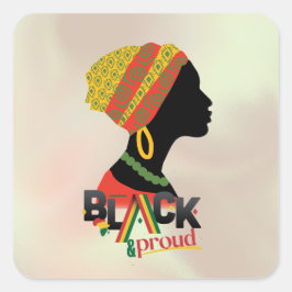 Zwart-Afrikaans Amerikaans meisje Vierkante Sticker
