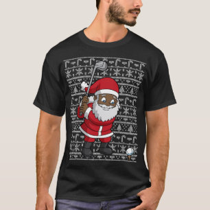Zwart Afrikaans Amerikaans Sinterklaas Golf Lelijk T-shirt
