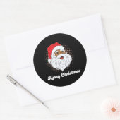 Zwart Afrikaans Kerstman Vrolijk Kerstfeest Kerstm Ronde Sticker (Envelop)