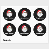 Zwart Afrikaans Kerstman Vrolijk Kerstfeest Kerstm Ronde Sticker (Vel)