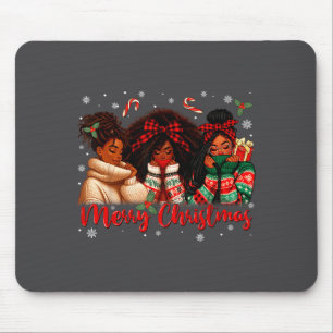 Zwart Afrikaans Meisje Amerikaans Melanine Kerstmi Muismat