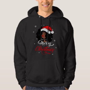 Zwart-Afrikaans meisje met Kerstmis Melani Hoodie