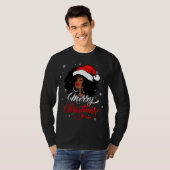 Zwart-Afrikaans meisje met Kerstmis Melani T-shirt (Voorkant volledig)