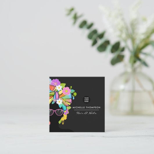 Zwart-Afrikaans Vrouw Visitekaartje (Staand voorkant)